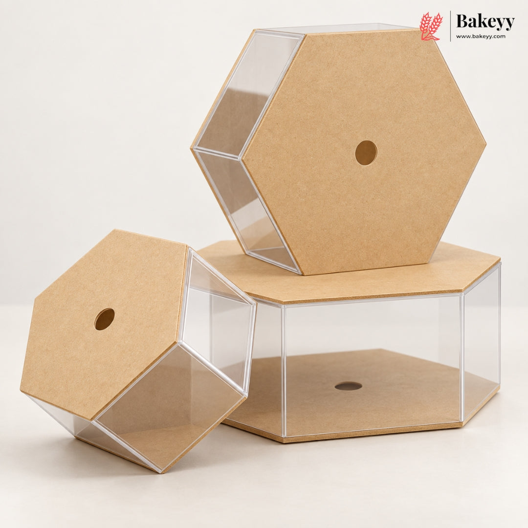 Acrylic Spacer | Cake Separator Stand | Round, Square & Hexagon | 3 Sizes | Pack of 1