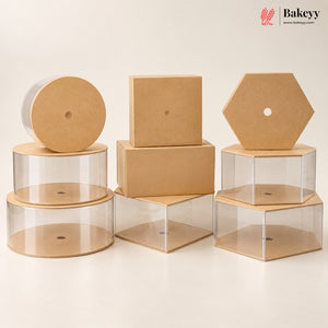 Acrylic Spacer | Cake Separator Stand | Round, Square & Hexagon | 3 Sizes | Pack of 1