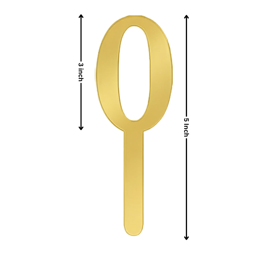 Acrylic Number Cake Toppers | Classic Numeric Design | 0–9 | 3 Inch & 5 Inch | Pack of 5