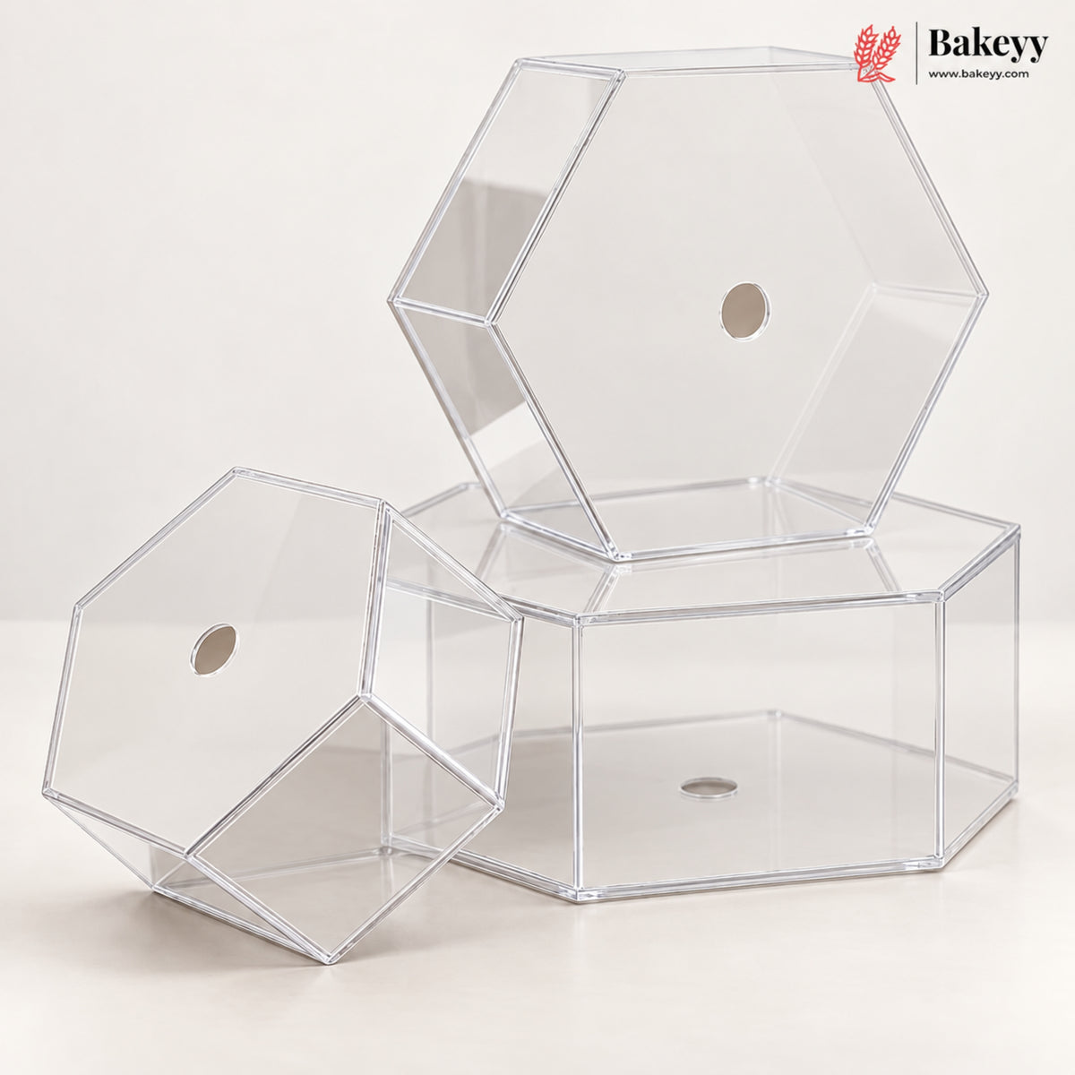 Acrylic Spacer | Cake Separator Stand | Round, Square & Hexagon | 3 Sizes | Pack of 1