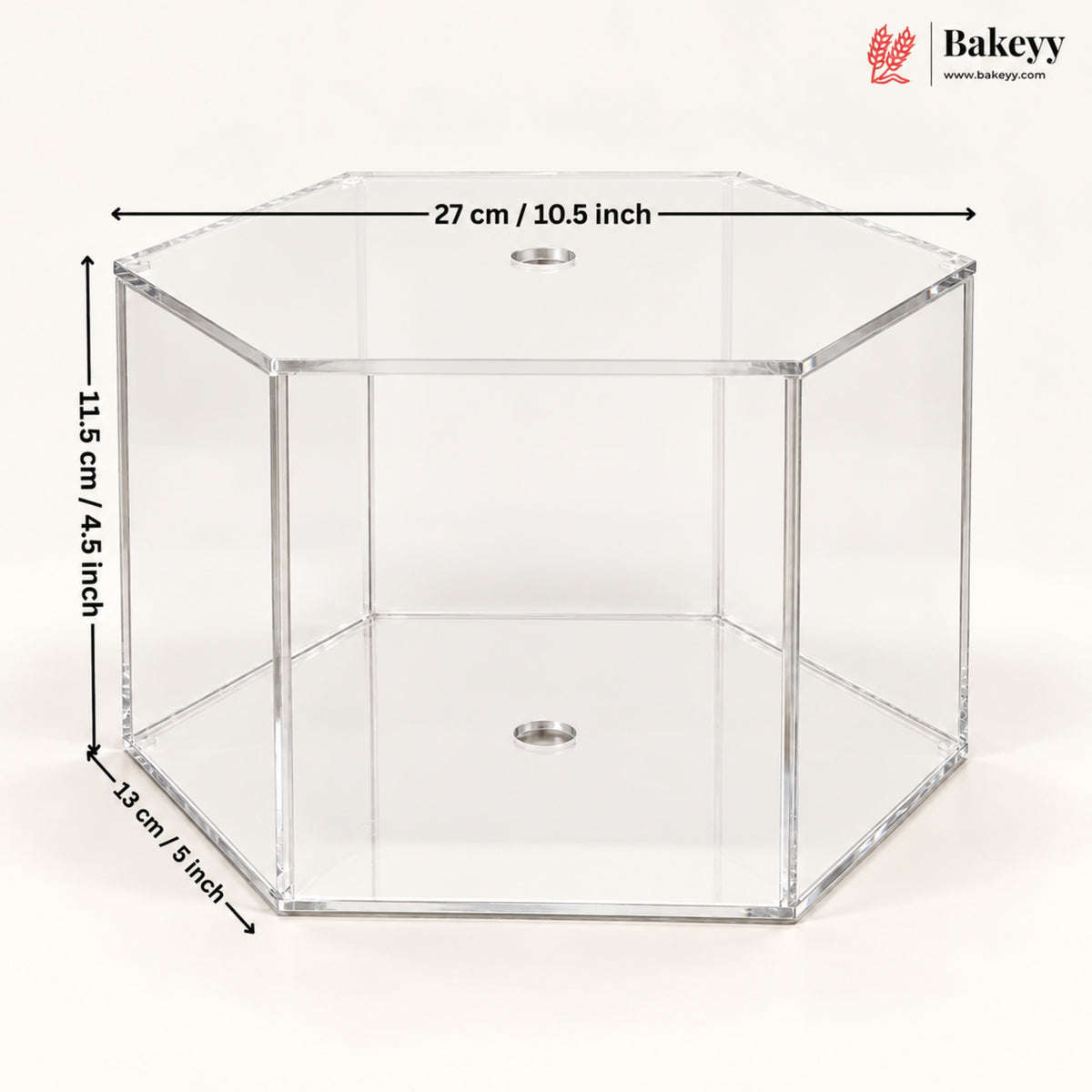 Acrylic Spacer | Cake Separator Stand | Round, Square & Hexagon | 3 Sizes | Pack of 1