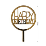 6" Acrylic Happy Birthday Cake Topper | Round Frame Design | Multiple Designs Available | Pack of 5