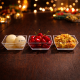 Clear Square Dessert Serving Bowl | Mini Plate | Pack of 50