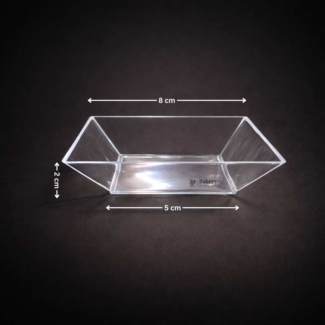 Clear Square Dessert Serving Bowl | Mini Plate | Pack of 50