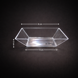 Clear Square Dessert Serving Bowl | Mini Plate | Pack of 50