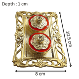 Plastic Kumkum Holder Stone Decorated 2-in-1 Haldi/Kumkum Holder- 2 - Bakeyy.com - India - Plastic Kumkum Holder Stone Decorated 2-in-1 Haldi/Kumkum Holder- 2 - Green