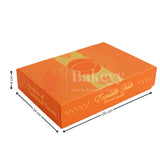 Half Kg Sweet Box | Elegant Orange sweet and chocolate box with Golden tray | Pack of 10