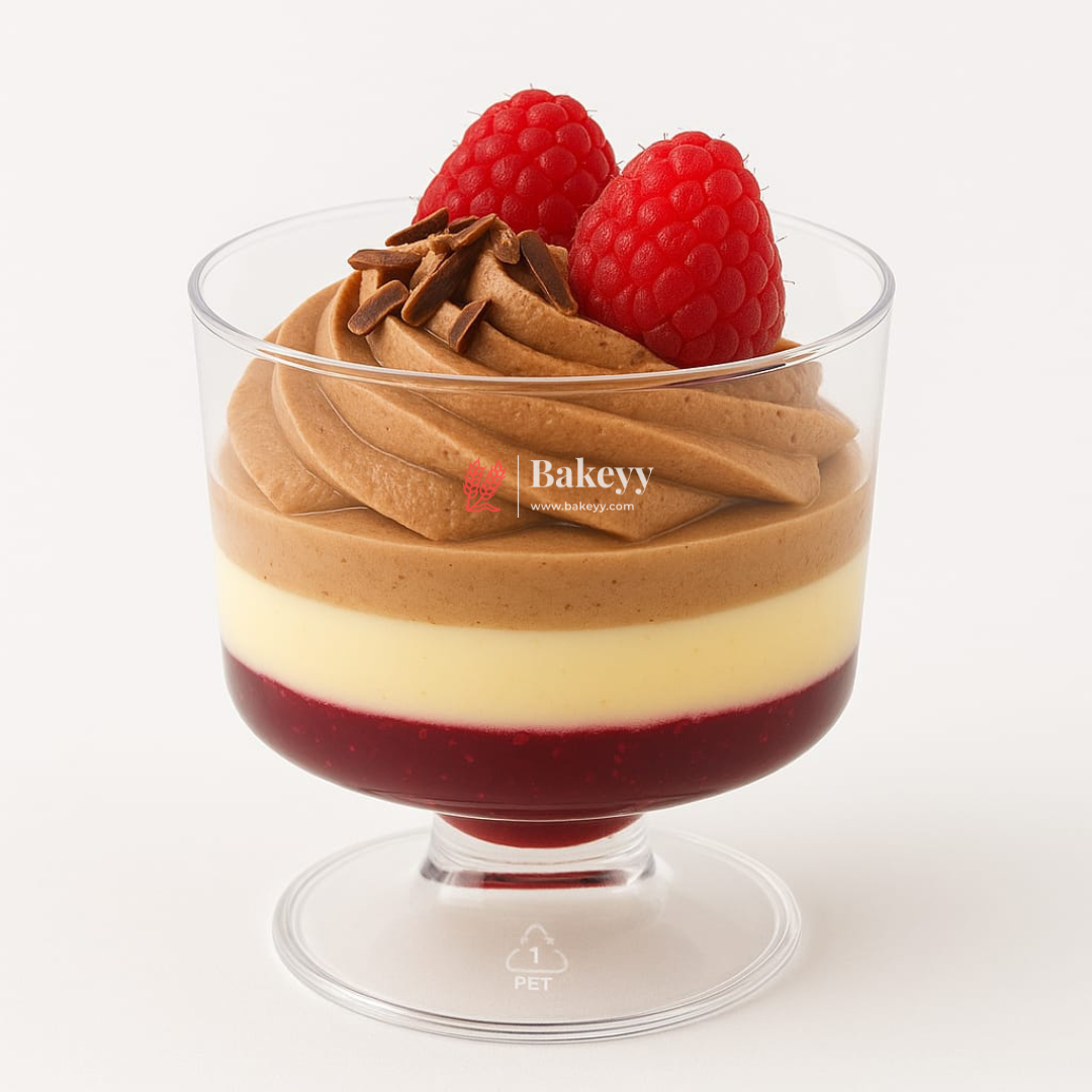 Plastic Dessert Cup 110ml | Reusable & Elegant Serving Glass | Pack Of 30 | D53 - Bakeyy.com - India - Plastic Dessert Cup 110ml | Reusable & Elegant Serving Glass | Pack Of 30 | D53 - Default Title