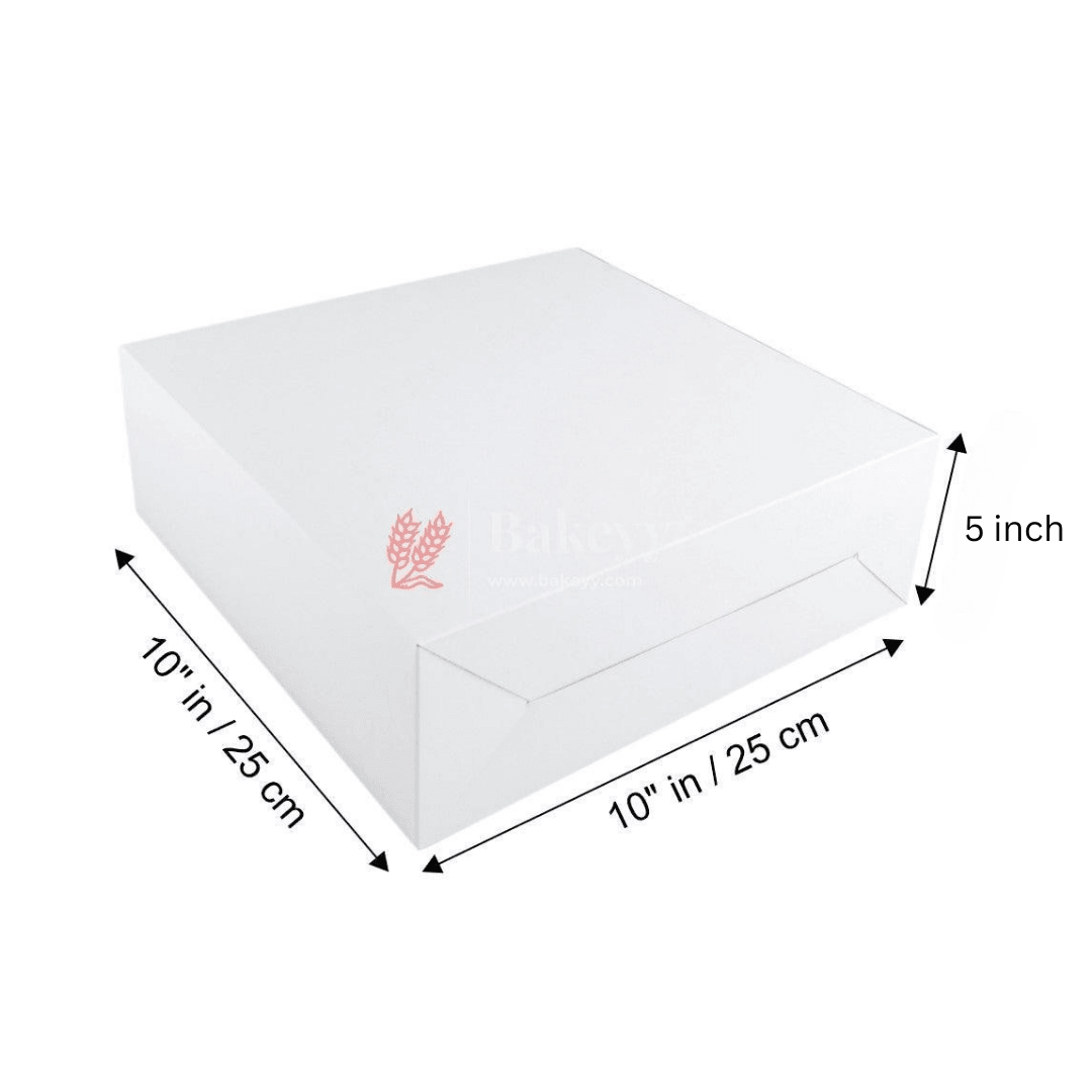 10x10x5 inch Plain White Cake Box | Birthday Cake boxes | Pack Of 50 | - Bakeyy.com - India - 10x10x5 inch Plain White Cake Box | Birthday Cake boxes | Pack Of 50 | - Default Title