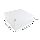 10x10x5 inch Plain White Cake Box | Birthday Cake boxes | Pack Of 50 |