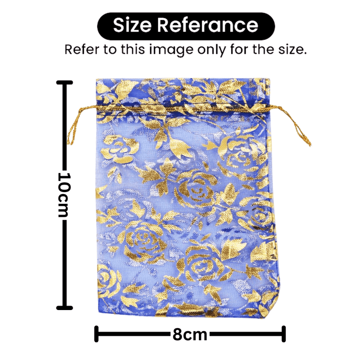 8x10 cm | Printed Organza Potli Bags | Pack of 70 | Gold Colour | Candy Bag | - Bakeyy.com - India - 8x10 cm | Printed Organza Potli Bags | Pack of 70 | Gold Colour | Candy Bag | - Default Title