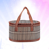 Folding Oval Basket With Zip | Storage Basket | Picnic Basket | Toy Storage basket | House Warming | Baby Shower - Bakeyy.com - India - Folding Oval Basket With Zip | Storage Basket | Picnic Basket | Toy Storage basket | House Warming | Baby Shower - Default Title