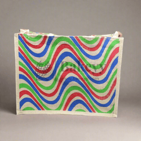 13x16 Fancy Jute Bag Rainbow Design - Bakeyy.com - India - 13x16 Fancy Jute Bag Rainbow Design - Default Title