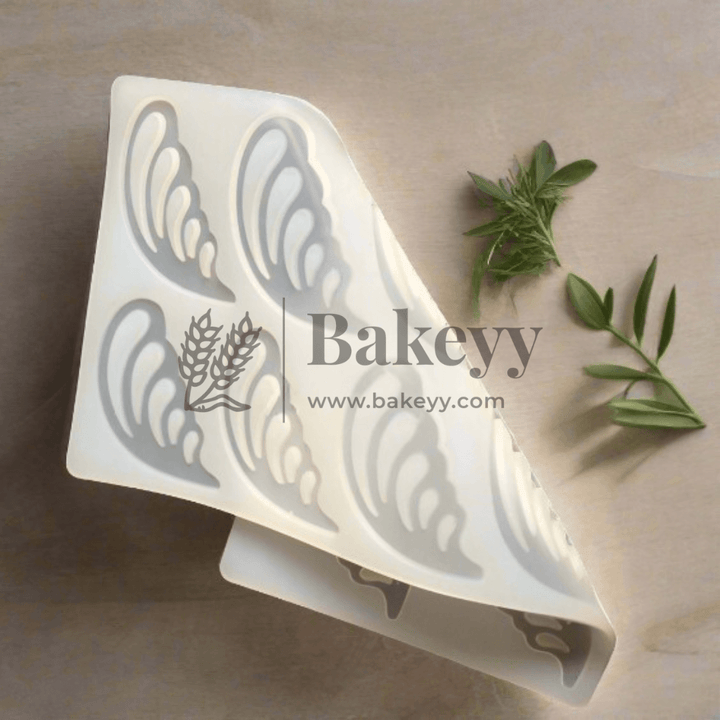 10 Cavity Feather Design Chocolate Silicon Garnishing Mould - Bakeyy.com