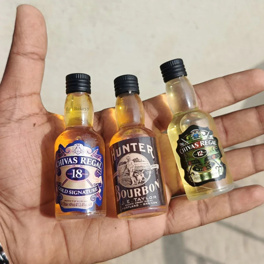 Mini Alcohol Bottle Cake Toppers | Decorative Cake Props | Multiple Designs Available | Pack Of 1