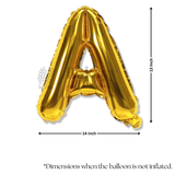 Metallic Gold Alphabet A Foil Balloon | Party Decoration | 1 Piece