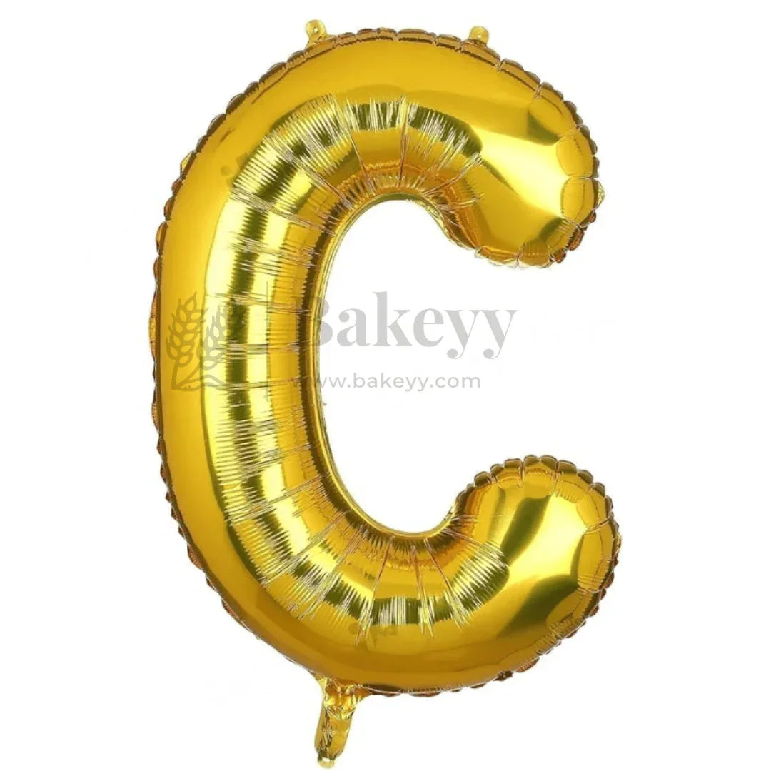 Metallic Gold Alphabet Foil Balloon | Party Decoration | 1 Piece - Bakeyy.com - India - Metallic Gold Alphabet Foil Balloon | Party Decoration | 1 Piece - C 30.00