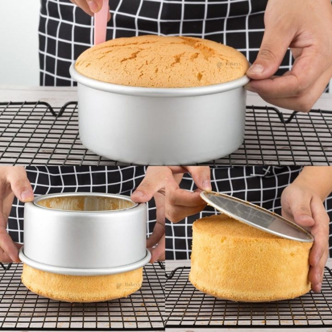 Aluminium Detachable Bottom Cake Mould | Round Baking Pan | Multiple Sizes Available | Pack of 1