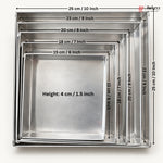 Aluminium Square Brownie Tray | Multiple Sizes | Pack of 1