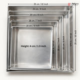 Aluminium Square Brownie Tray | Multiple Sizes | Pack of 1