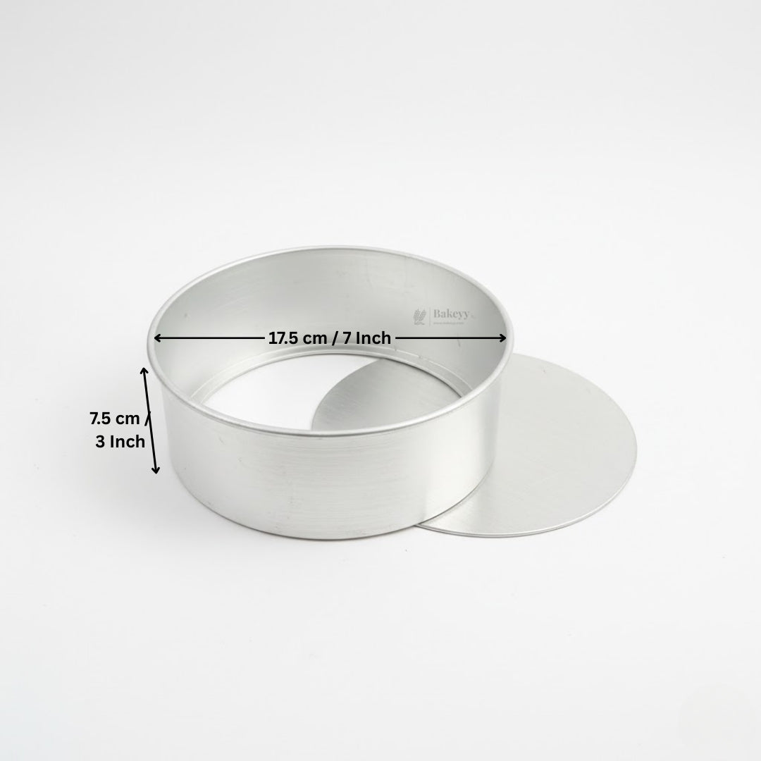 Aluminium Detachable Bottom Cake Mould | Round Baking Pan | 3 Inch Height | Multiple Sizes Available | Pack of 1