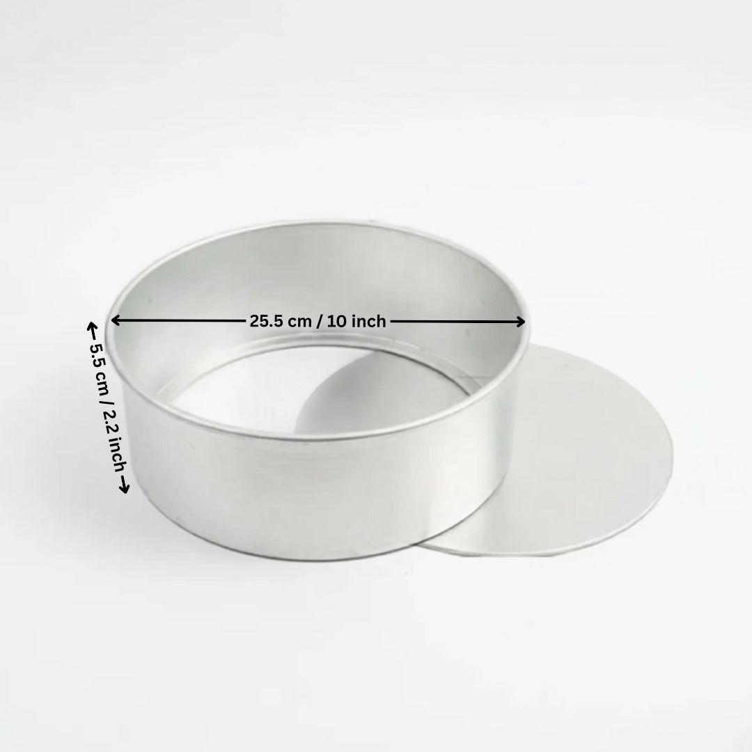 Aluminium Detachable Bottom Cake Mould | Round Baking Pan | 3 Inch Height | Multiple Sizes Available | Pack of 1