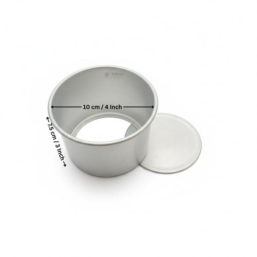 Aluminium Detachable Bottom Cake Mould | Round Baking Pan | 3 Inch Height | Multiple Sizes Available | Pack of 1