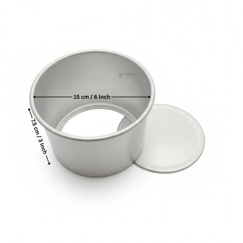 Aluminium Detachable Bottom Cake Mould | Round Baking Pan | 3 Inch Height | Multiple Sizes Available | Pack of 1
