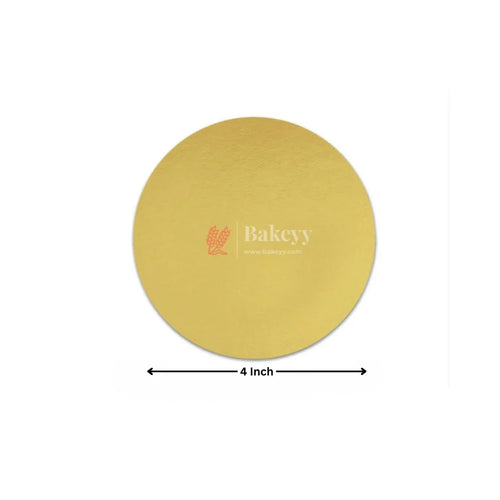 Round Gold Cake Base | Cake Board | Display Board for Cakes - Bakeyy.com - India - Round Gold Cake Base | Cake Board | Display Board for Cakes - 4 Inch | Pack of 50