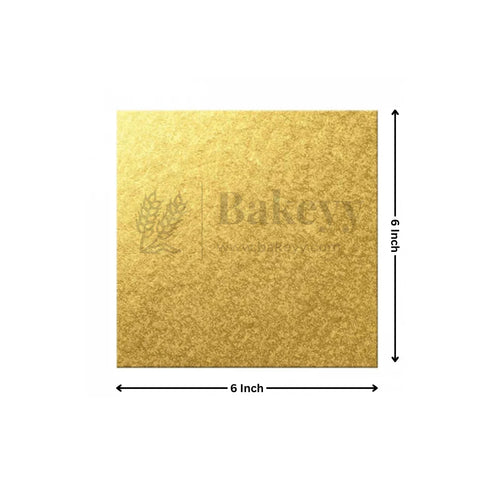 Square Gold Cake Base | Cake Board | Display Board for Cakes - Bakeyy.com - India - Square Gold Cake Base | Cake Board | Display Board for Cakes - 6 Inch | Pack of 50