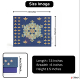 500 Gm Sweet Box | 7.5x6x1.5 Inch | Premium Blue Festive Sweet Box with Golden Base | Rigid Sweet Box with Golden Interior | 1 Piece