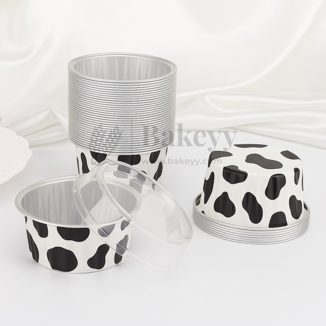 Aluminum Foil Baking Containers with Transparent Lid | Round Tins | Bake N Serve | Pack of 100