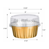 Aluminum Foil Baking Containers with Transparent Lid | Round Tins | Bake N Serve | Pack of 100