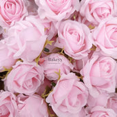 Artificial Rose Flower Buds | Premium Fabric Decorative Roses for Cakes, Gifting & Decor | Pack of 25 - Bakeyy.com - India - Artificial Rose Flower Buds | Premium Fabric Decorative Roses for Cakes, Gifting & Decor | Pack of 25 - Light Pink 1 250.00