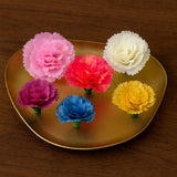 8cm - Lorvox Carnation Artificial Flowers Without Stem |Pack of 10