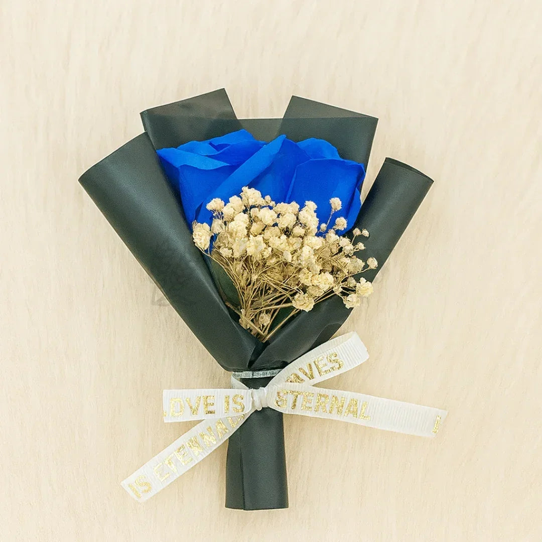 Small Artificial Flower Bouquet | 1 Piece - Bakeyy.com - India - Small Artificial Flower Bouquet | 1 Piece - Black-Blue 130.00