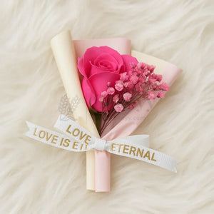 Small Artificial Flower Bouquet | 1 Piece - Bakeyy.com - India - Small Artificial Flower Bouquet | 1 Piece - Light Pink 130.00