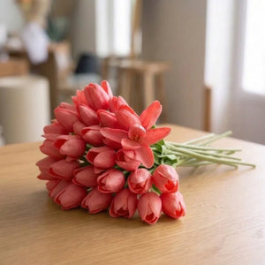 Artificial_Peach_Tulip_Bouquet_Elegant_Home_Decor_2 - Bakeyy.com