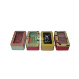 Aesthetic Tin Box with Minimalist Design With Transparent Lid | Mixed Design | Pack of 4 |