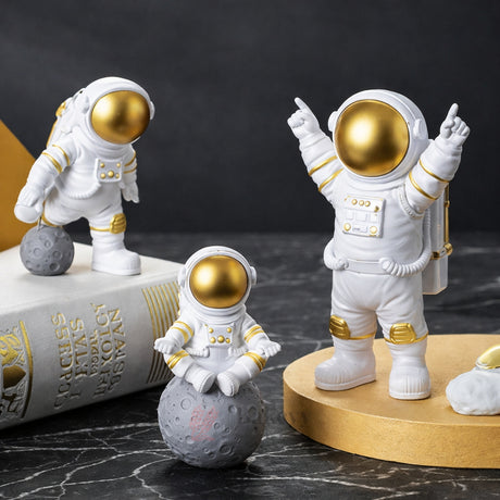 Astronaut Cake Topper Set | Gold, Silver & Blue Variants | Space Theme Decoration | Pack of 1