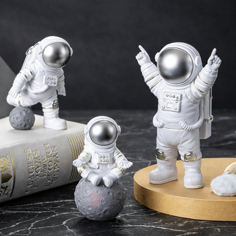 Astronaut Cake Topper Set | Gold, Silver & Blue Variants | Space Theme Decoration | Pack of 1