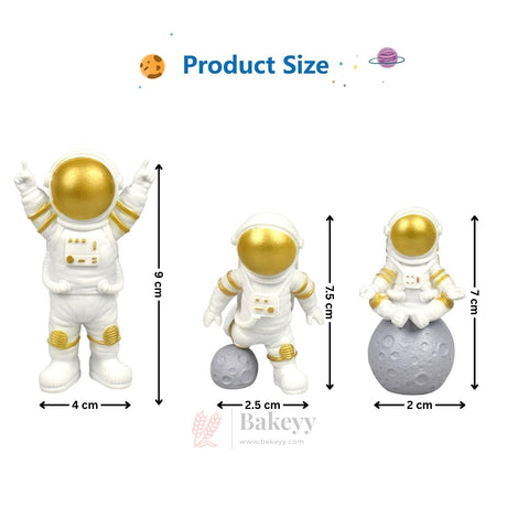 Astronaut Cake Topper Set | Gold, Silver & Blue Variants | Space Theme Decoration | Pack of 1