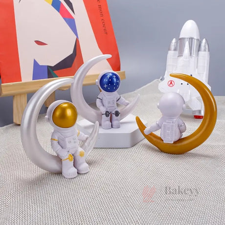 Astronaut Moon Theme Cake Topper Set | Space Theme Decoration | Pack of 1