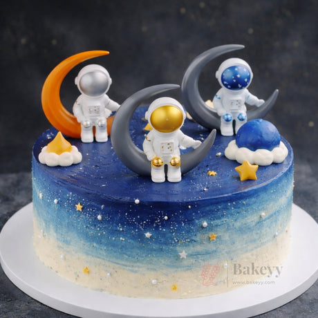 Astronaut Moon Theme Cake Topper Set | Space Theme Decoration | Pack of 1