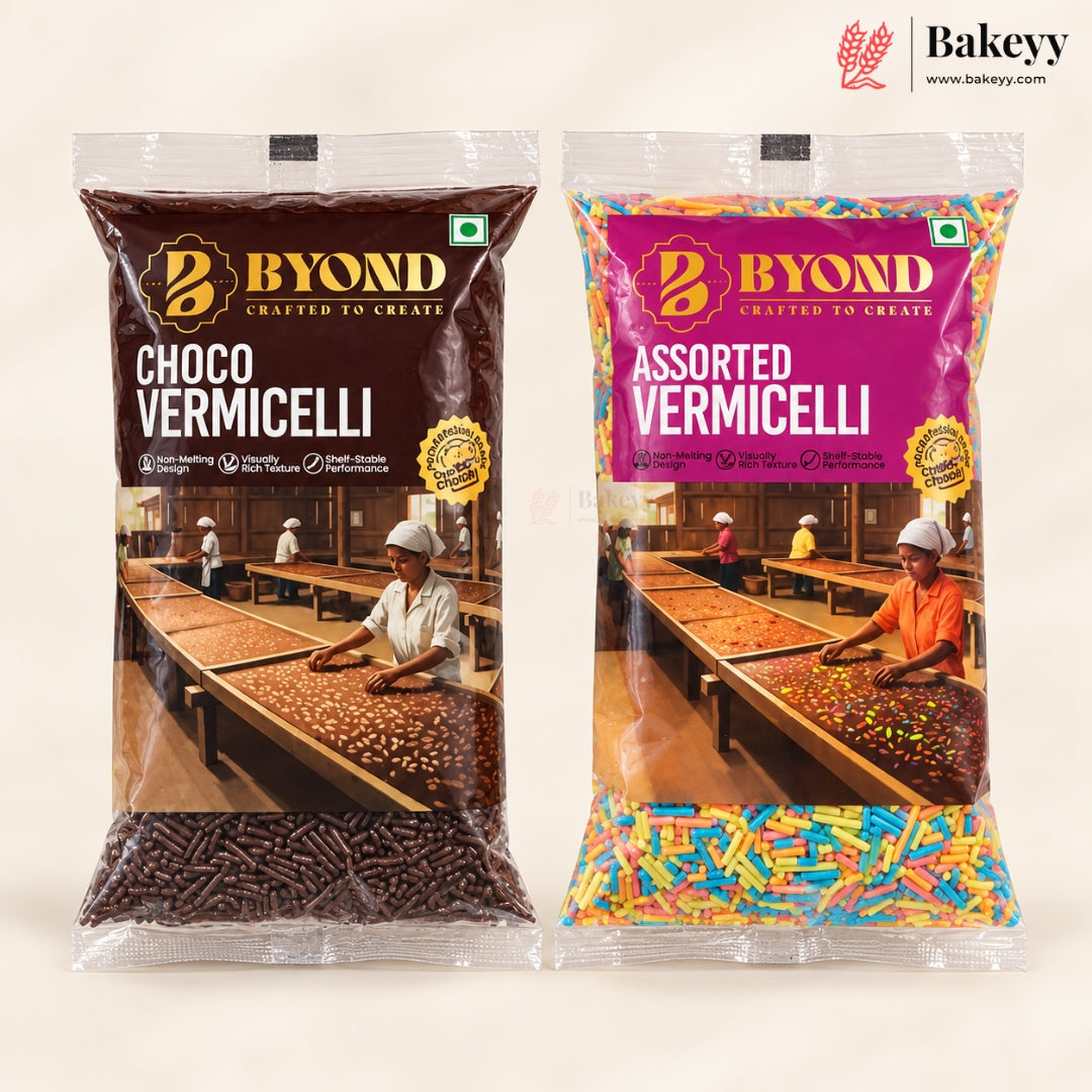 BYOND Choco & Assorted Vermicelli | Baking Toppings | 200g | Pack of 1