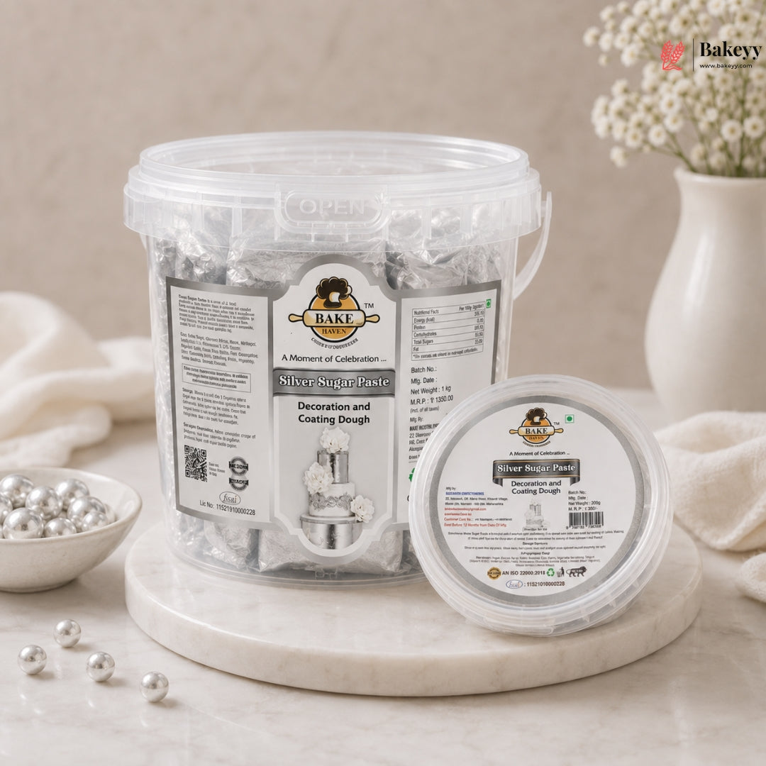 Bake Haven | Silver Sugar Paste | 200g and 1 Kg | Pack of 1