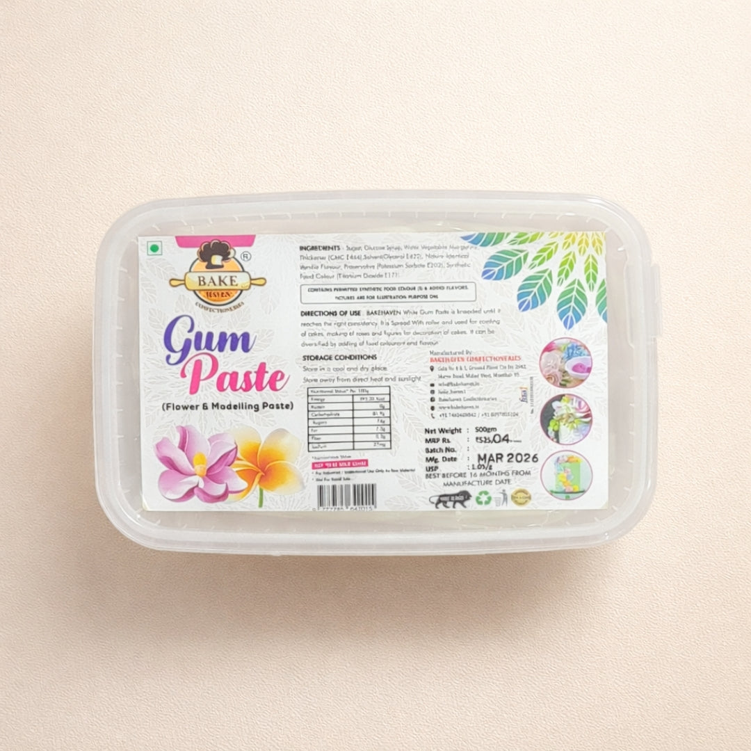 Bake Haven | White Gum Paste (Flower & Modelling Paste) | 500g