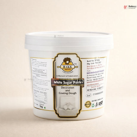 Bake haven White Sugar Paste | Professional Sugar Paste | 1 Kg | Pack of 1