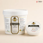 Two containers of Bakey White Sugar Paste on a beige background