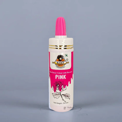 Bakehaven edible pink spray color bottle for cake decoration from Bakeyy.com